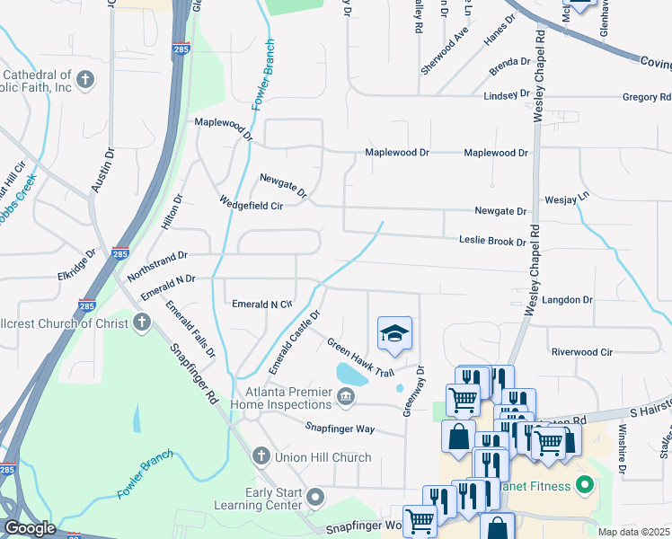 map of restaurants, bars, coffee shops, grocery stores, and more near 4059 Canby Lane in Decatur
