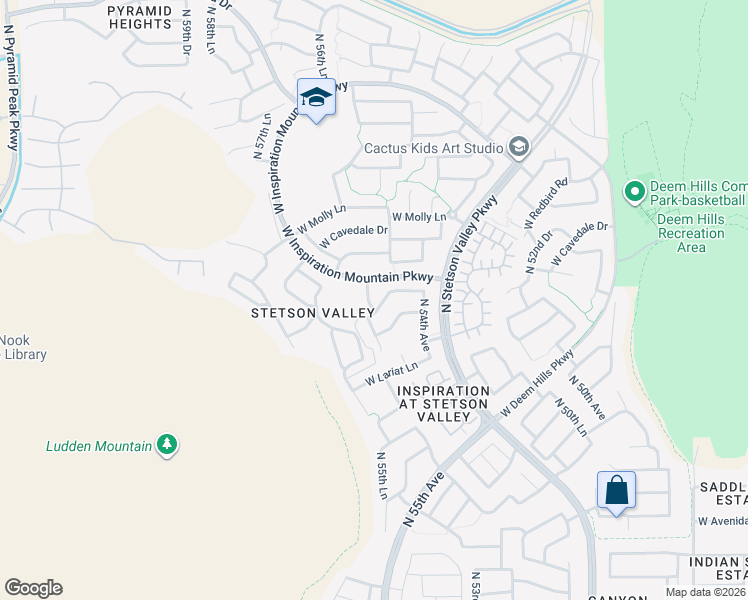 map of restaurants, bars, coffee shops, grocery stores, and more near 5528 West Rowel Road in Phoenix
