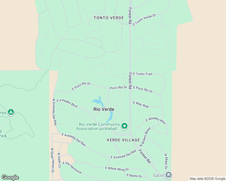 map of restaurants, bars, coffee shops, grocery stores, and more near 18801 East Loredo Lane in Rio Verde