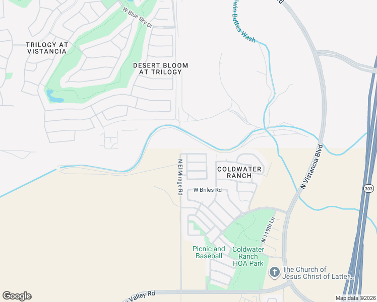 map of restaurants, bars, coffee shops, grocery stores, and more near 12263 West Desert Sun Lane in Peoria