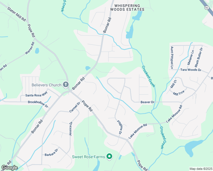 map of restaurants, bars, coffee shops, grocery stores, and more near 3230 Plymouth Rock Drive in Douglasville