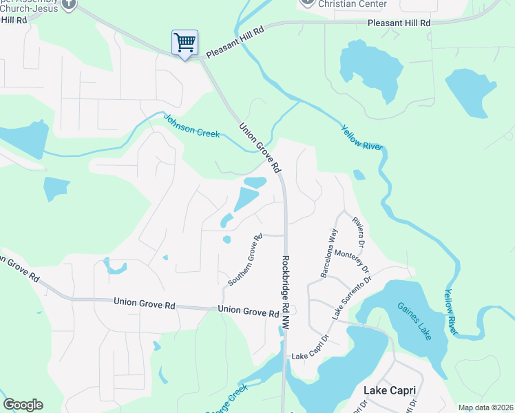 map of restaurants, bars, coffee shops, grocery stores, and more near 8036 Harmony Lakes Drive in Lithonia