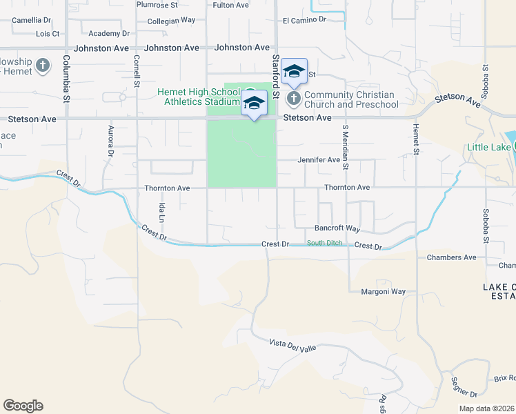 map of restaurants, bars, coffee shops, grocery stores, and more near 27307 Balboa Court in Hemet