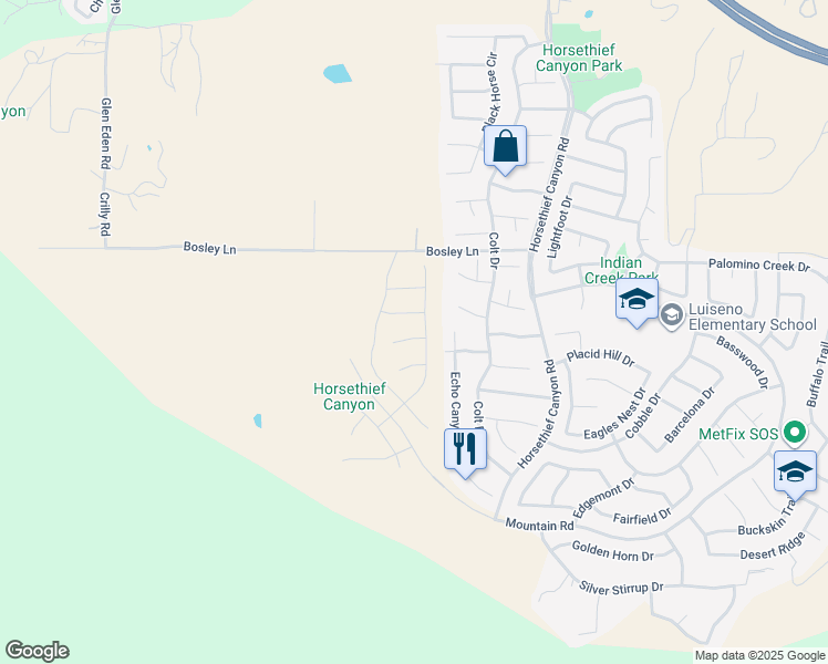 map of restaurants, bars, coffee shops, grocery stores, and more near 12793 Fuji Circle in Corona