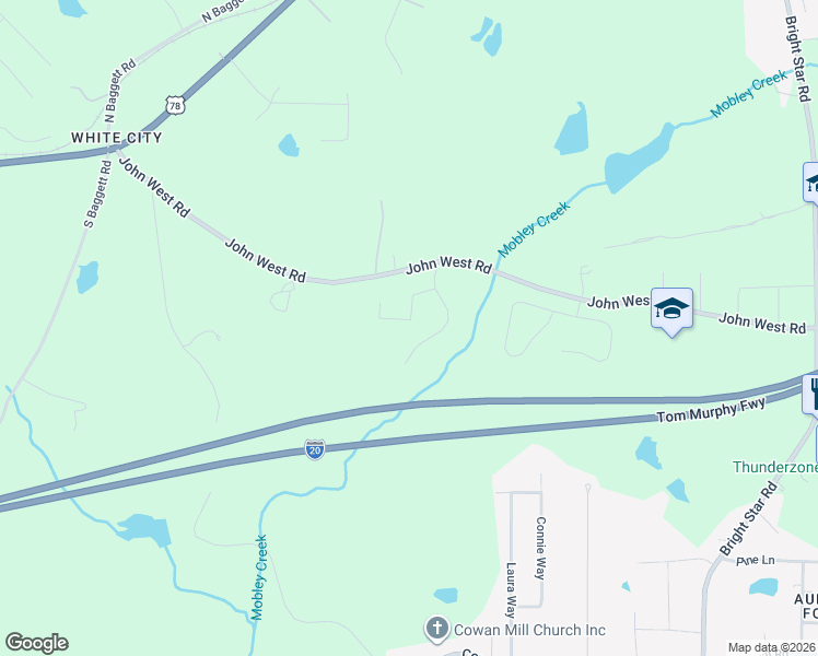 map of restaurants, bars, coffee shops, grocery stores, and more near 6973 Pine Shadow Way in Douglasville
