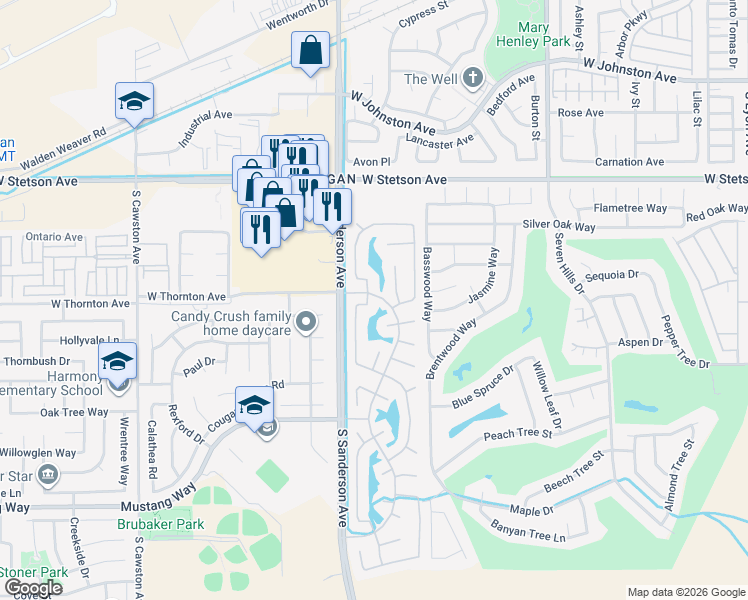 map of restaurants, bars, coffee shops, grocery stores, and more near 1318 Landmark Lane in Hemet