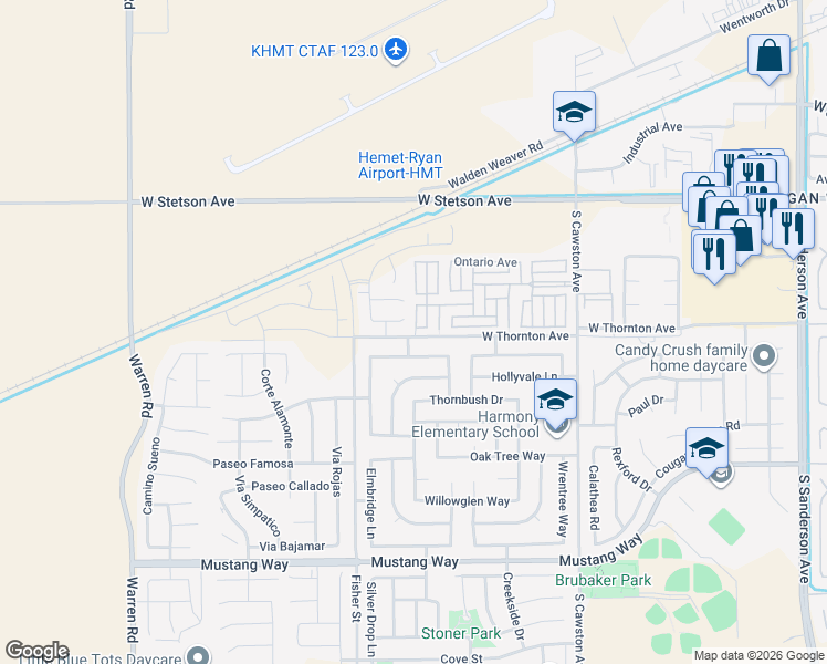 map of restaurants, bars, coffee shops, grocery stores, and more near in Hemet