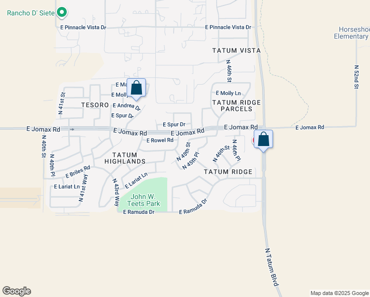map of restaurants, bars, coffee shops, grocery stores, and more near 26256 North 45th Street in Phoenix