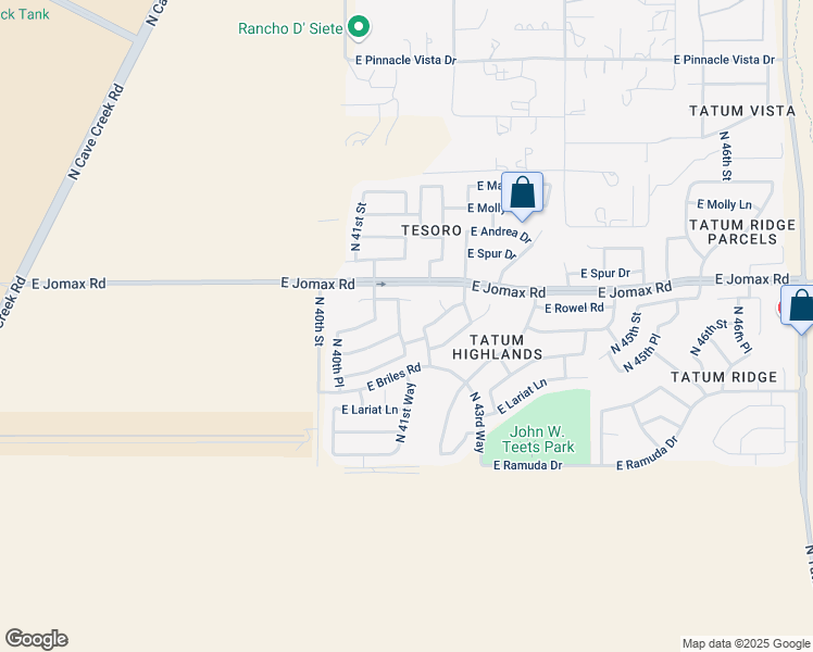 map of restaurants, bars, coffee shops, grocery stores, and more near 26223 North 41st Way in Phoenix