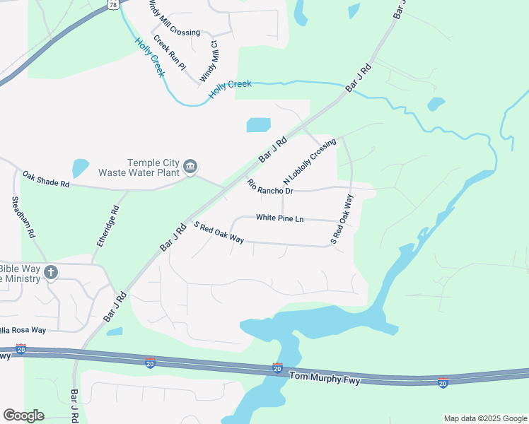 map of restaurants, bars, coffee shops, grocery stores, and more near 151 White Pine Lane in Temple