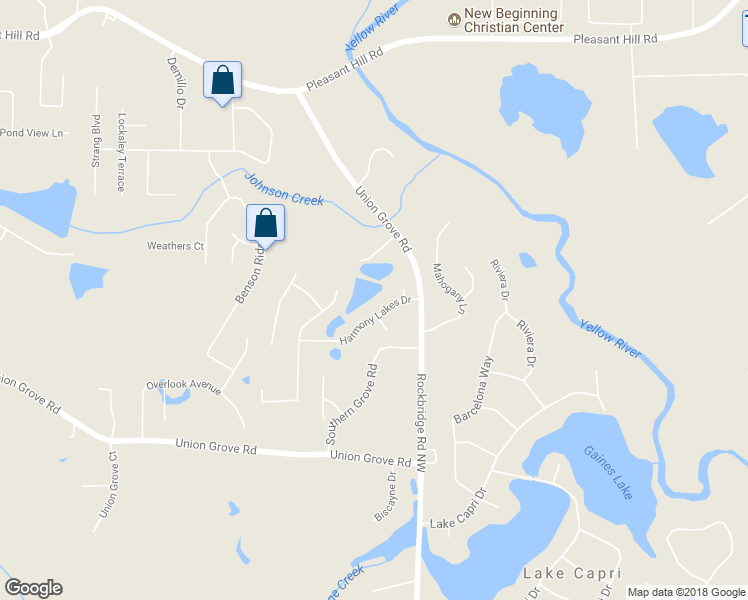 map of restaurants, bars, coffee shops, grocery stores, and more near 8036 Harmony Lakes Drive in Lithonia