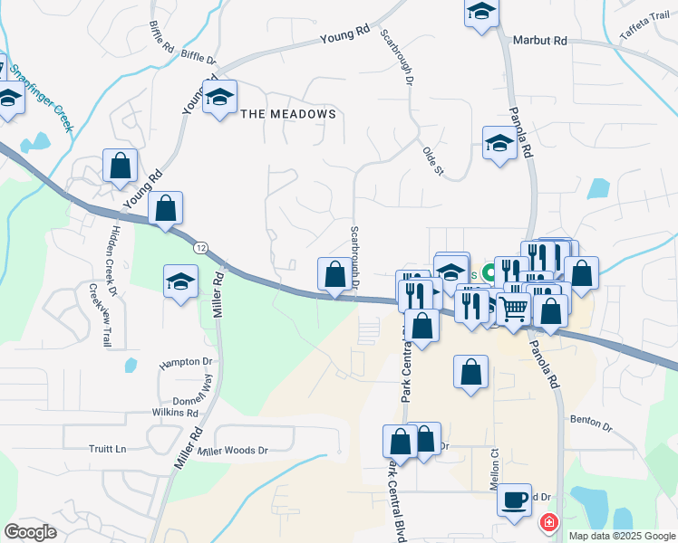 map of restaurants, bars, coffee shops, grocery stores, and more near 5207 Shawn Lane in Stone Mountain