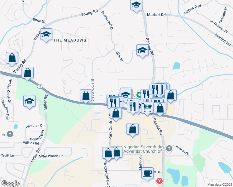 map of restaurants, bars, coffee shops, grocery stores, and more near 5311 Bentayga Drive in Lithonia