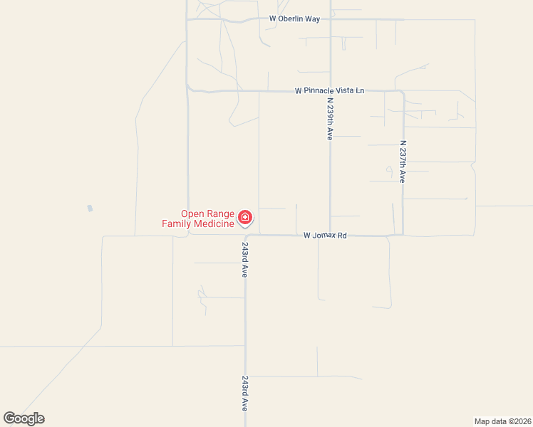 map of restaurants, bars, coffee shops, grocery stores, and more near 26720 North 241st Avenue in Wittmann