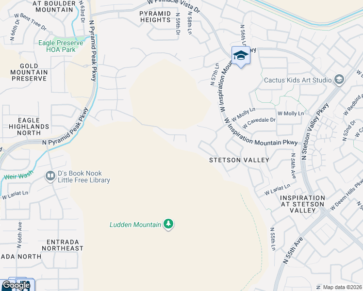 map of restaurants, bars, coffee shops, grocery stores, and more near 26618 North 59th Drive in Phoenix