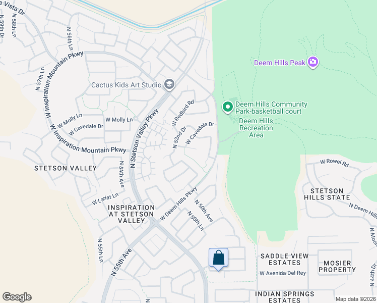 map of restaurants, bars, coffee shops, grocery stores, and more near 5218 West Cavedale Drive in Phoenix