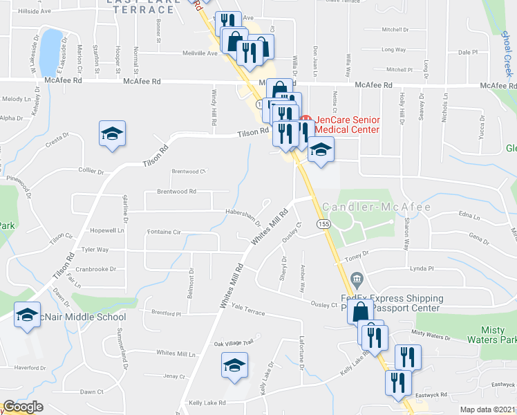 map of restaurants, bars, coffee shops, grocery stores, and more near 2206 Loring Court in Decatur