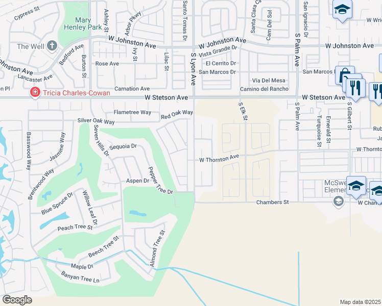 map of restaurants, bars, coffee shops, grocery stores, and more near 1338 Bishop Drive in Hemet