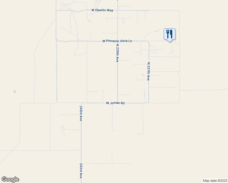 map of restaurants, bars, coffee shops, grocery stores, and more near 26638 North 239th Avenue in Wittmann