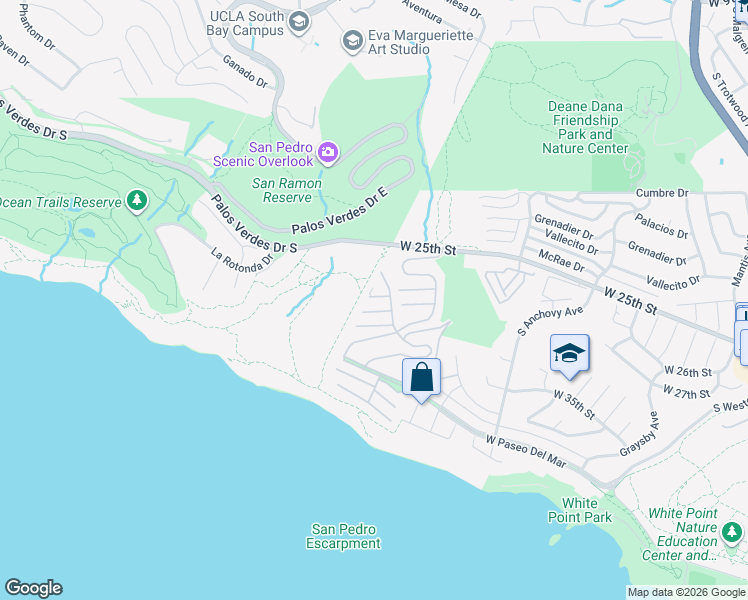 map of restaurants, bars, coffee shops, grocery stores, and more near in Los Angeles County