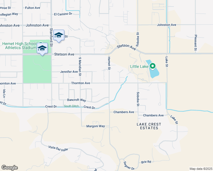map of restaurants, bars, coffee shops, grocery stores, and more near 27265 Hemet Street in Hemet