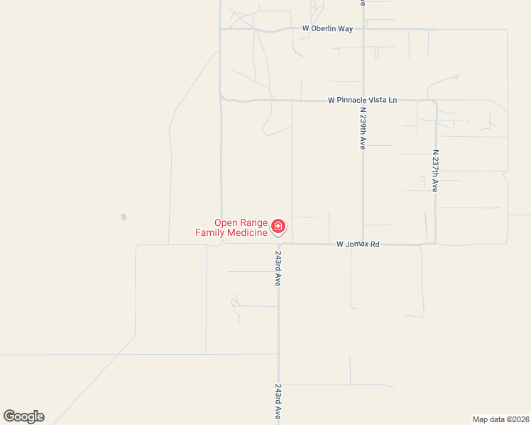 map of restaurants, bars, coffee shops, grocery stores, and more near 26720 North 241st Avenue in Wittmann