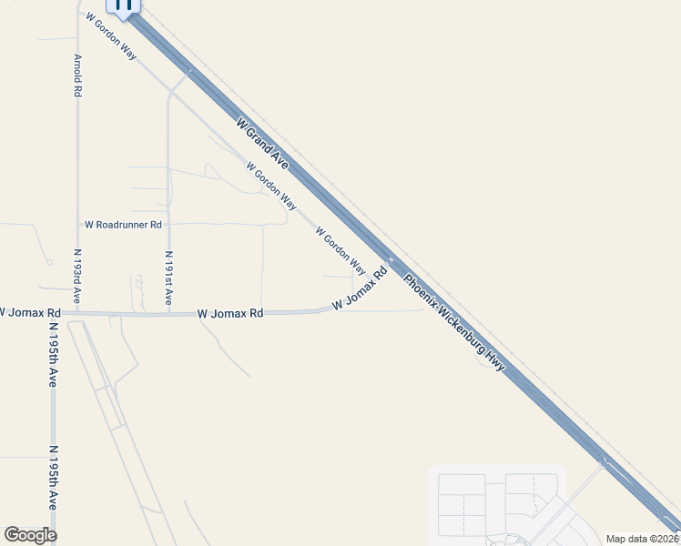 map of restaurants, bars, coffee shops, grocery stores, and more near 26712 North 187th Avenue in Wittmann