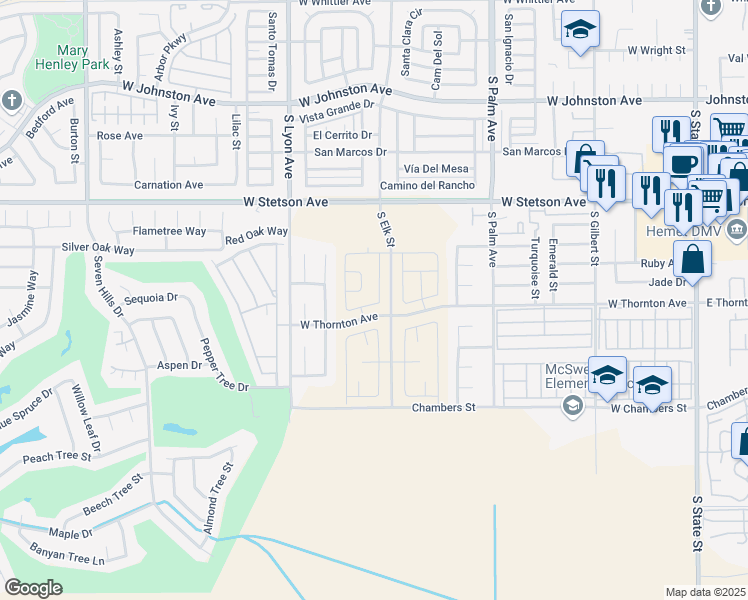 map of restaurants, bars, coffee shops, grocery stores, and more near 1283 Tradition Avenue in Hemet