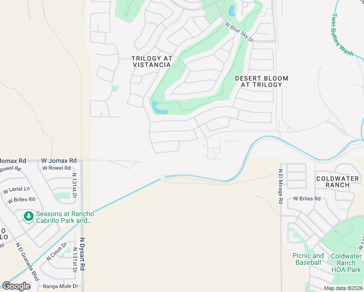 map of restaurants, bars, coffee shops, grocery stores, and more near 12685 West Jasmine Trail in Peoria