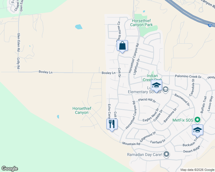 map of restaurants, bars, coffee shops, grocery stores, and more near 13002 Mew Circle in Corona