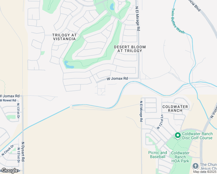 map of restaurants, bars, coffee shops, grocery stores, and more near 12483 West Jomax Road in Peoria