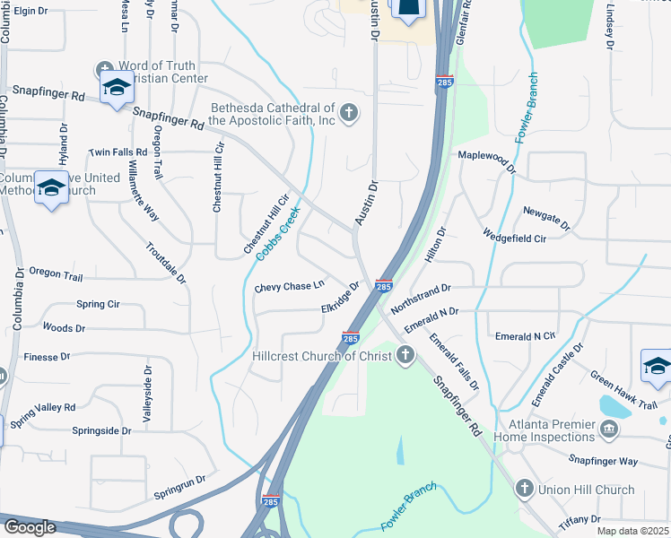 map of restaurants, bars, coffee shops, grocery stores, and more near 1773 Snapfinger Road in Decatur
