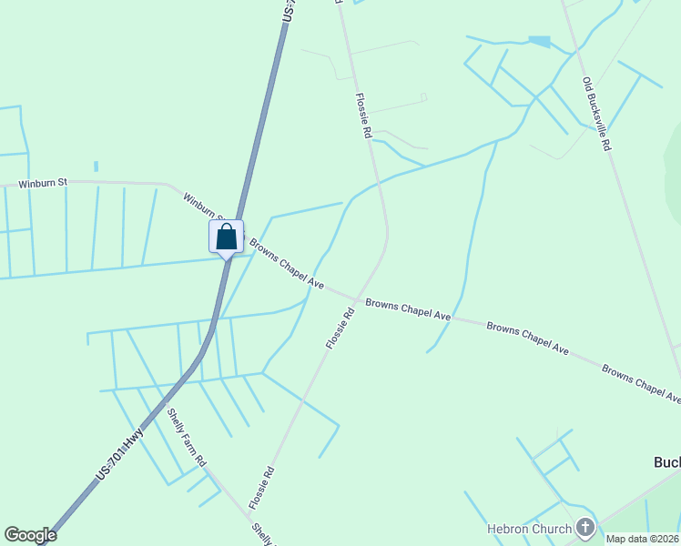 map of restaurants, bars, coffee shops, grocery stores, and more near 6400 Flossie Road in Conway