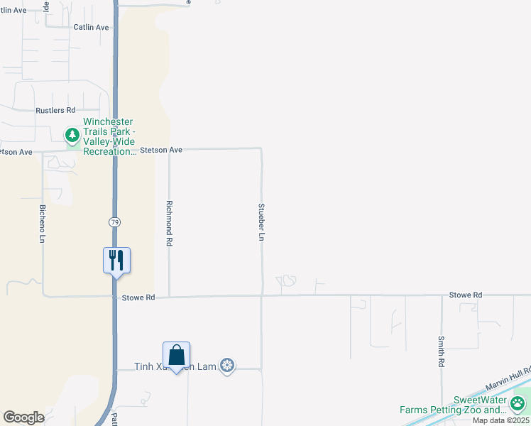 map of restaurants, bars, coffee shops, grocery stores, and more near Stueber Lane in Winchester