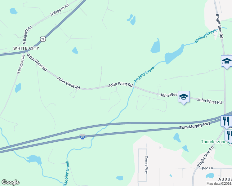 map of restaurants, bars, coffee shops, grocery stores, and more near 2943 Rolling Lane in Winston
