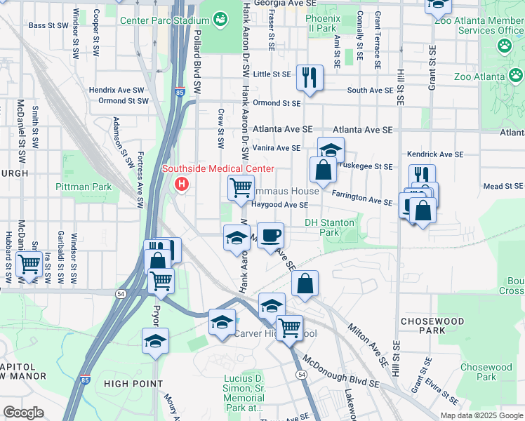map of restaurants, bars, coffee shops, grocery stores, and more near 35 Haygood Avenue Southeast in Atlanta