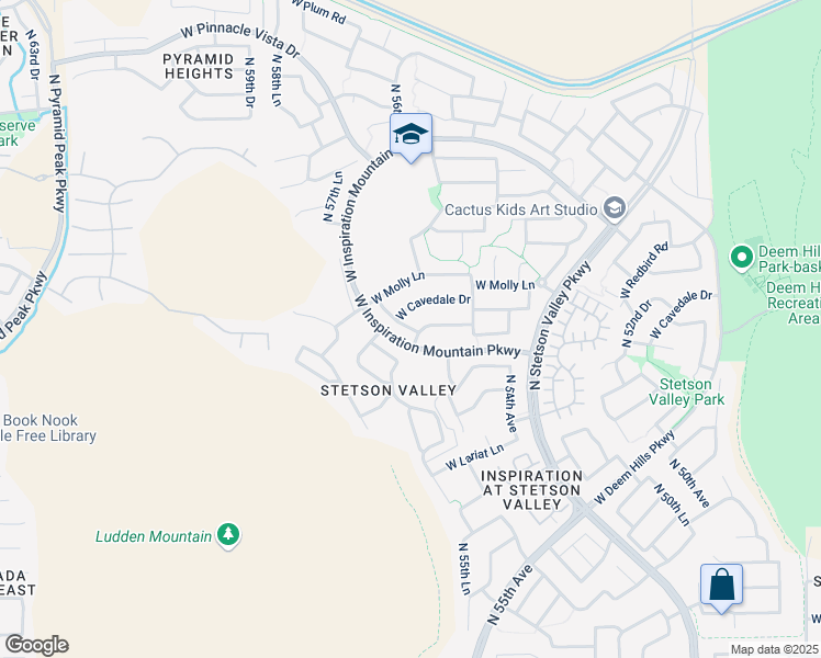 map of restaurants, bars, coffee shops, grocery stores, and more near 5617 West Andrea Drive in Phoenix