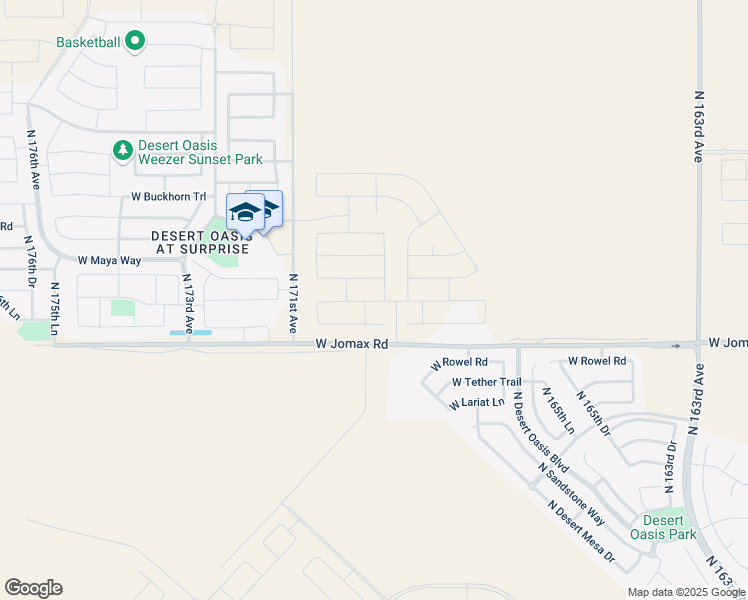 map of restaurants, bars, coffee shops, grocery stores, and more near 17534 West Jomax Road in Surprise