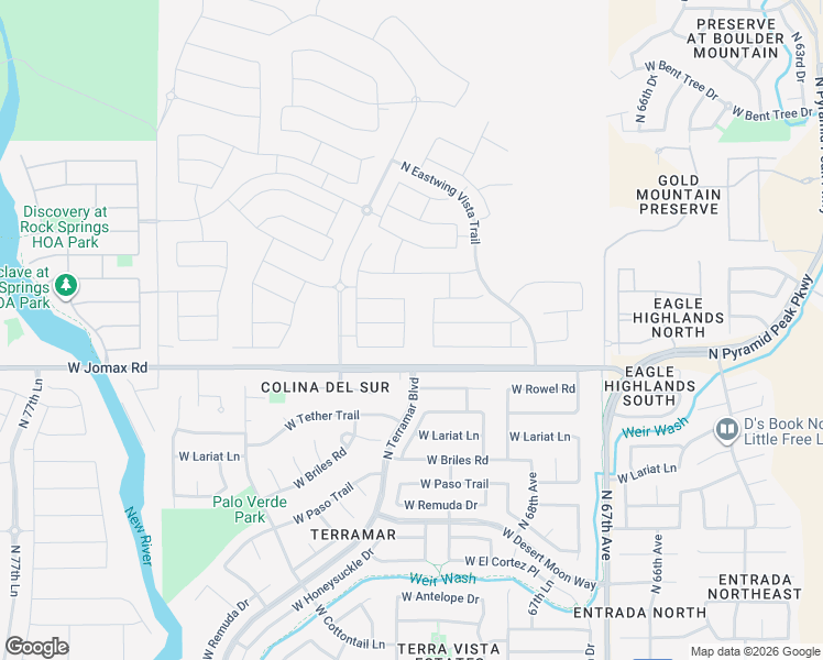 map of restaurants, bars, coffee shops, grocery stores, and more near 26719 North 70th Lane in Peoria