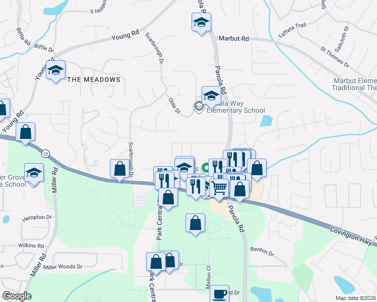 map of restaurants, bars, coffee shops, grocery stores, and more near 6024 Covington Highway in Decatur