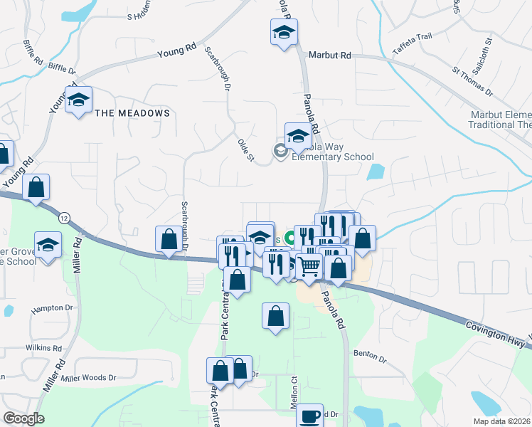 map of restaurants, bars, coffee shops, grocery stores, and more near 6024 Covington Highway in Decatur