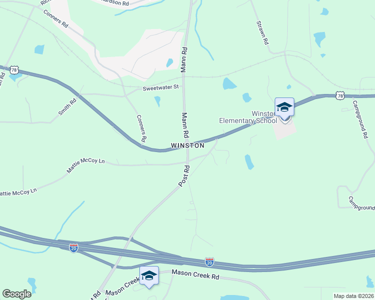 map of restaurants, bars, coffee shops, grocery stores, and more near 2958 Conners Road in Winston