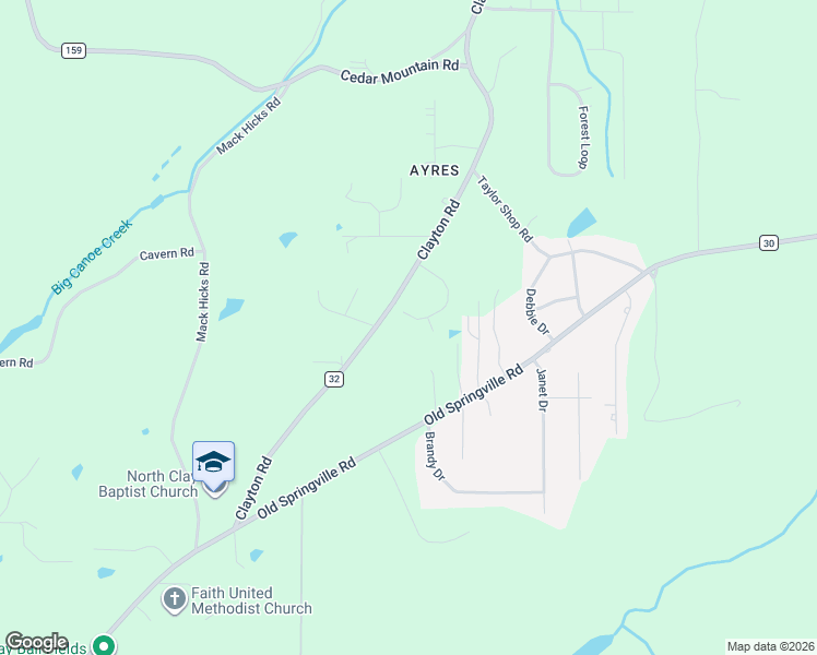 map of restaurants, bars, coffee shops, grocery stores, and more near 7659 Cloverdell Drive in Pinson