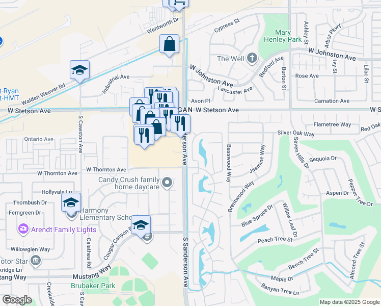 map of restaurants, bars, coffee shops, grocery stores, and more near 1241 Dutch Mill Drive in Hemet