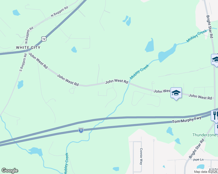map of restaurants, bars, coffee shops, grocery stores, and more near 6952 Pine Shadow Way in Douglasville