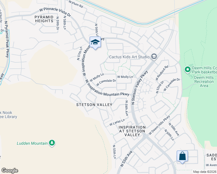 map of restaurants, bars, coffee shops, grocery stores, and more near 5541 West Andrea Drive in Phoenix