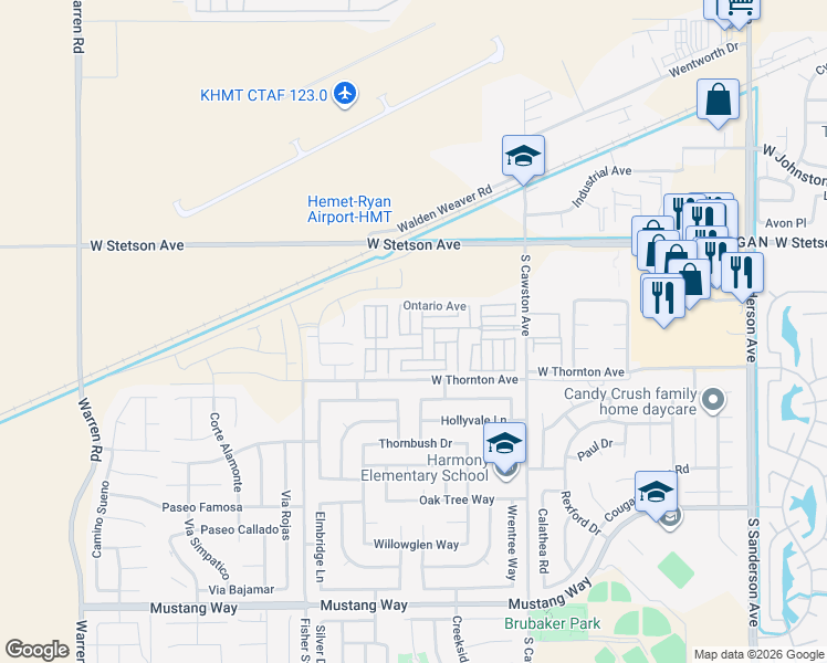 map of restaurants, bars, coffee shops, grocery stores, and more near in Hemet