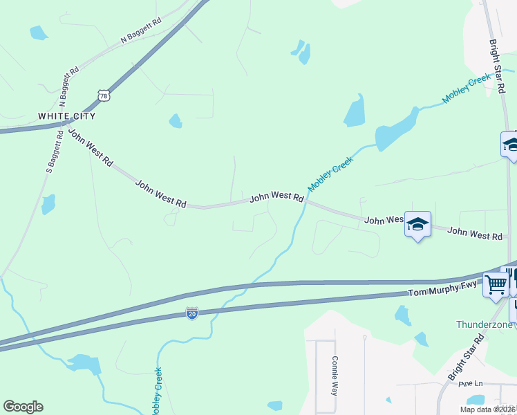 map of restaurants, bars, coffee shops, grocery stores, and more near 6952 Pine Shadow Way in Douglasville