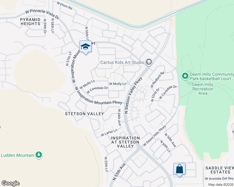 map of restaurants, bars, coffee shops, grocery stores, and more near 5515 West Andrea Drive in Phoenix