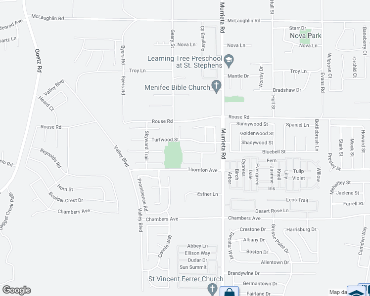 map of restaurants, bars, coffee shops, grocery stores, and more near 25820 Boulder Rock Place in Menifee